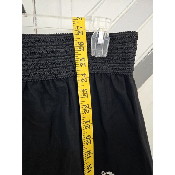 Studio West Apparel Women's L Black Cotton A-Line Skirt with Embroidered Flowers - Picture 12 of 12